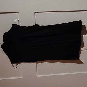 Black Turtleneck Tank Top with Cut-out